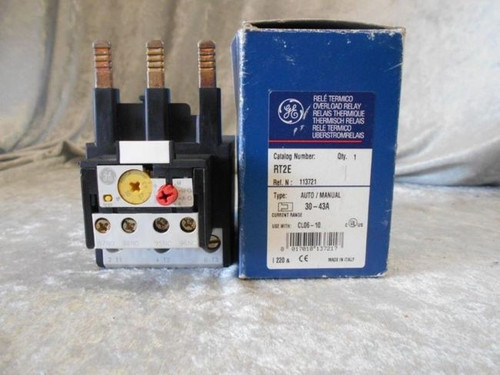 General Electric Overload Relay (RT2E) Current Range 30-43A use w/ CL06-10, NIB