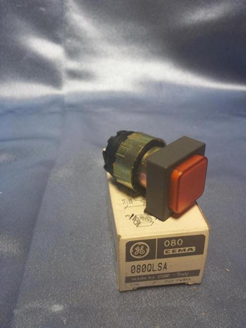 General Electric (080QLSA) 22M Orange Square Pilot Light Head, New Surplus