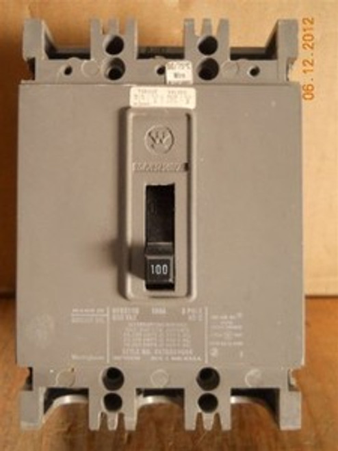 Westinghouse (HFB3100L) HFB3100 100 Amp Circuit Breaker, New Surplus