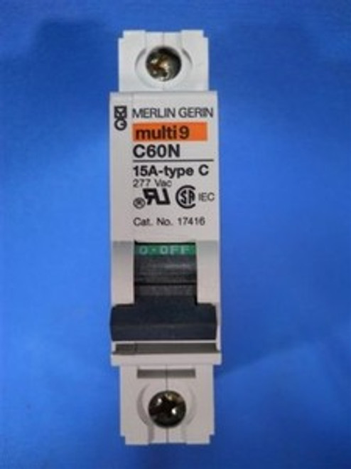 Square D (MG17416) Merlin Gerin C60N 1P 15A 277V Circuit Breaker, New Surplus