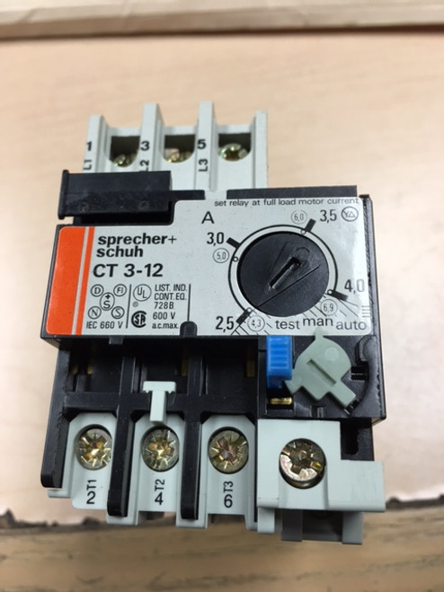 Sprecher Schuh (CT3A-4.0) Overload Relay, New Surplus