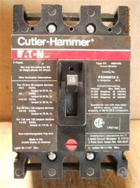 Cutler Hammer (FS340015A) 15 Amp Circuit Breaker, New Surplus in Original Box