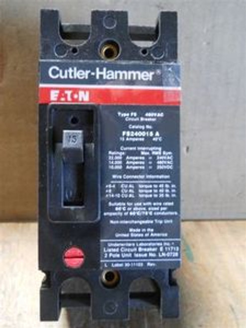Cutler Hammer (FS240015A) 2 Pole 480 Volt Circuit Breaker, New Surplus