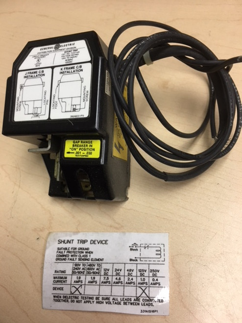General Electric TVST12R Shunt Trip 120 - 240 V.AC USED