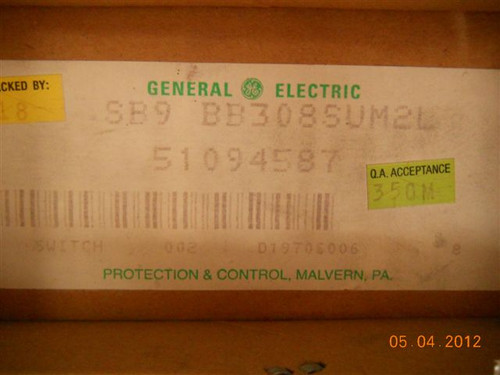 General Electric (16SB9BB308SUM2L) Type SB-1 Switch, New Surplus