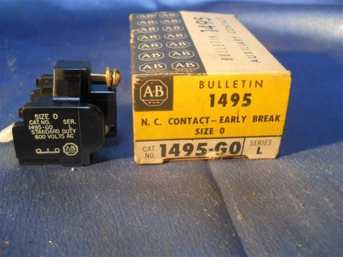 Allen Bradley (1495-G0) Series L, N.C. Contact-Early Break, New Surplus