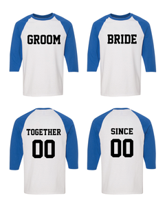 Groom and bride wearing personalized matching shirts for Valentine's Day. The shirts are customized with their names and wedding date. Perfect wedding gift for the couple. Groom and bride wearing personalized matching shirts for Valentine's Day. The shirts are customized with their names and wedding date. Perfect wedding gift for the couple.