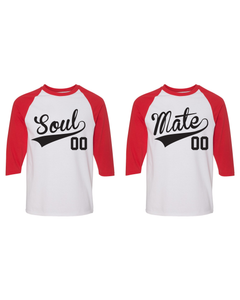 Groom and bride wearing personalized matching shirts for Valentine's Day. The shirts are customized with their names and wedding date. Perfect wedding gift for the couple.