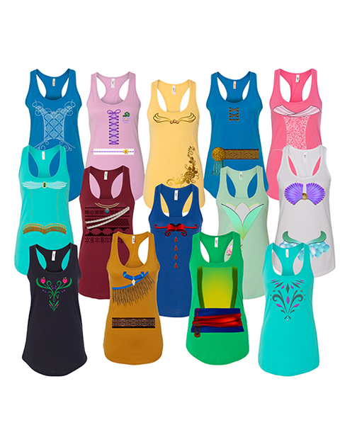 Women's slim fit Princesses Costume tank top made from lightweight soft cotton for comfort and style. Perfect for magical events or as a special gift.