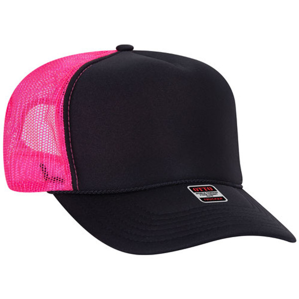 High Crown Mesh Back Trucker Hat - Neon Double Color: A vibrant and stylish accessory to make you stand out from the crowd. High Crown Mesh Back Trucker Hat - Neon Double Color: A vibrant and stylish accessory to make you stand out from the crowd.