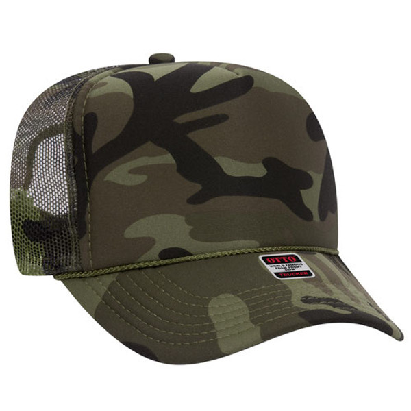 High Crown Mesh Back Trucker Hat - Camo: the ideal accessory for outdoor adventures. High Crown Mesh Back Trucker Hat - Camo: the ideal accessory for outdoor adventures.