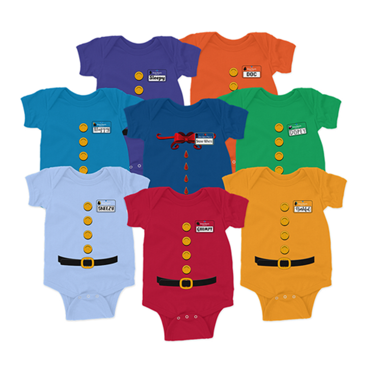 Stand out from the crowd with the Seven Dwarf Inspired Costume Shirt. Showcase your favorite characters from the beloved fairy tale on this vibrant tee, including Doc, Grumpy, Happy, Sleepy, Bashful, Sneezy, Dopey, and Snow White. Be the center of attention at any event or gathering with this diverse range of iconic figures. Pair it with jeans or shorts for a casual yet fun look that will make you stand out in a crowd.