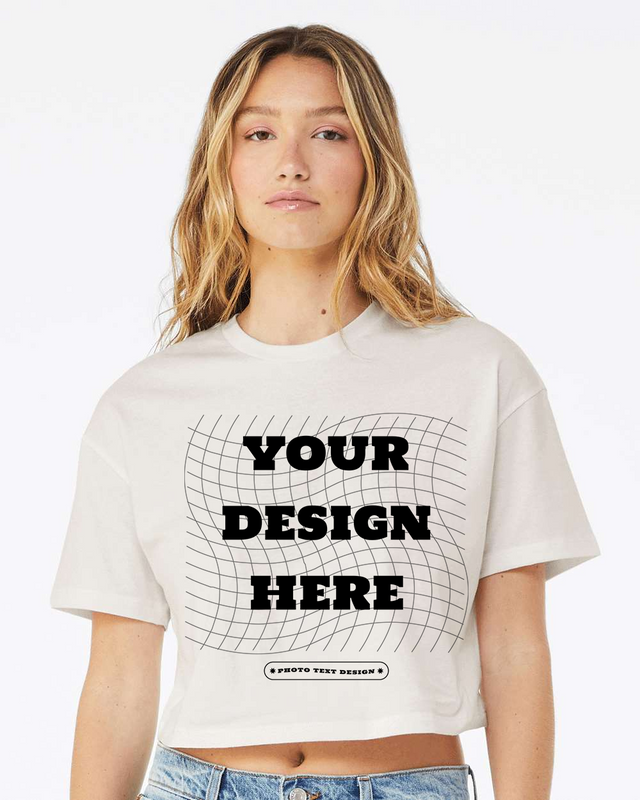 Custom Women's Jersey Crop Tee – Add Your Text, Photo or Design