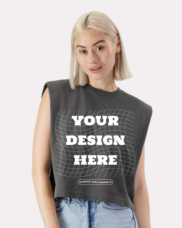 Custom Garment-Dyed Women's Heavyweight Muscle Tee – Add Your Text, Photo or Design