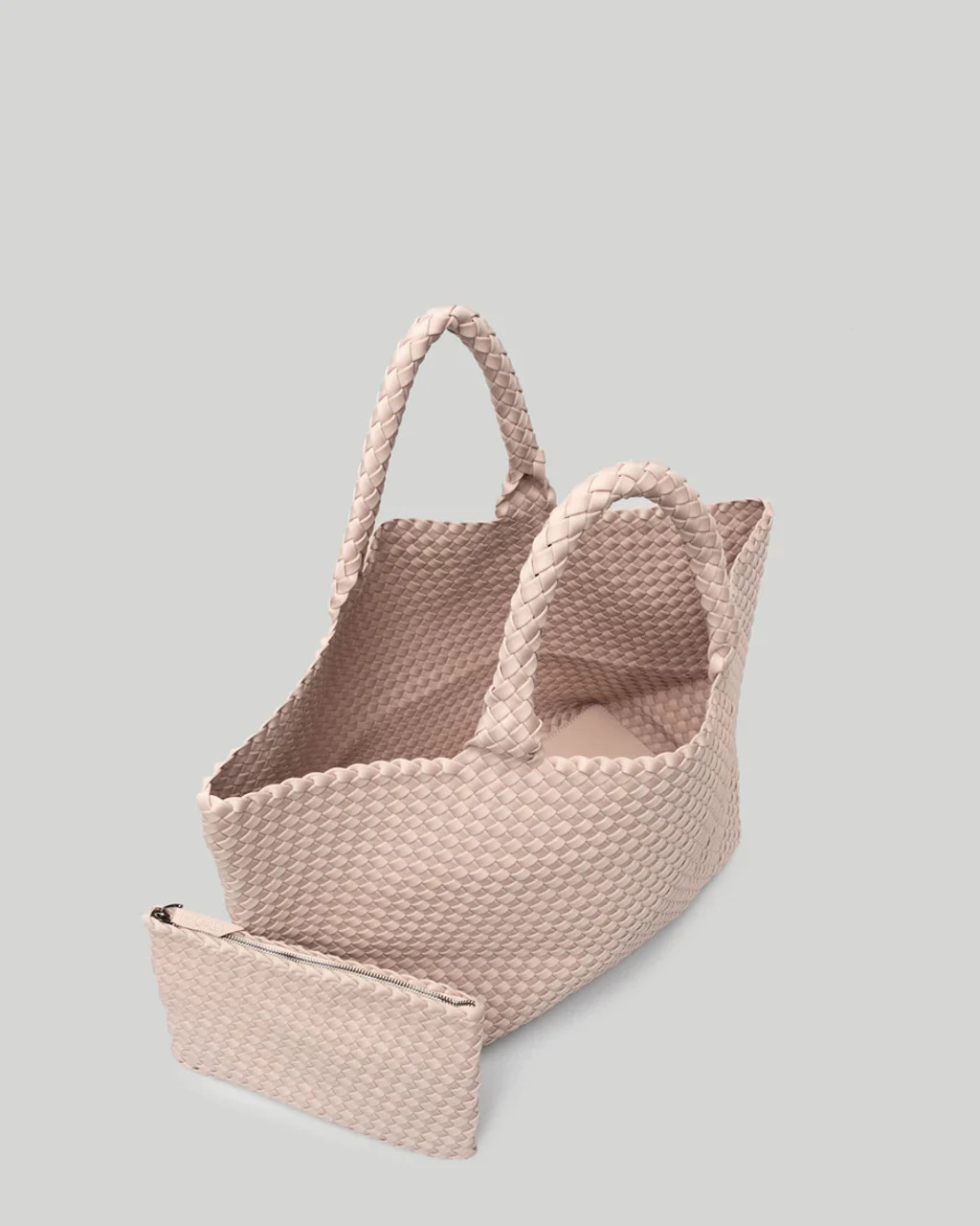 St. Barths Medium Shell Pink Woven Handbag