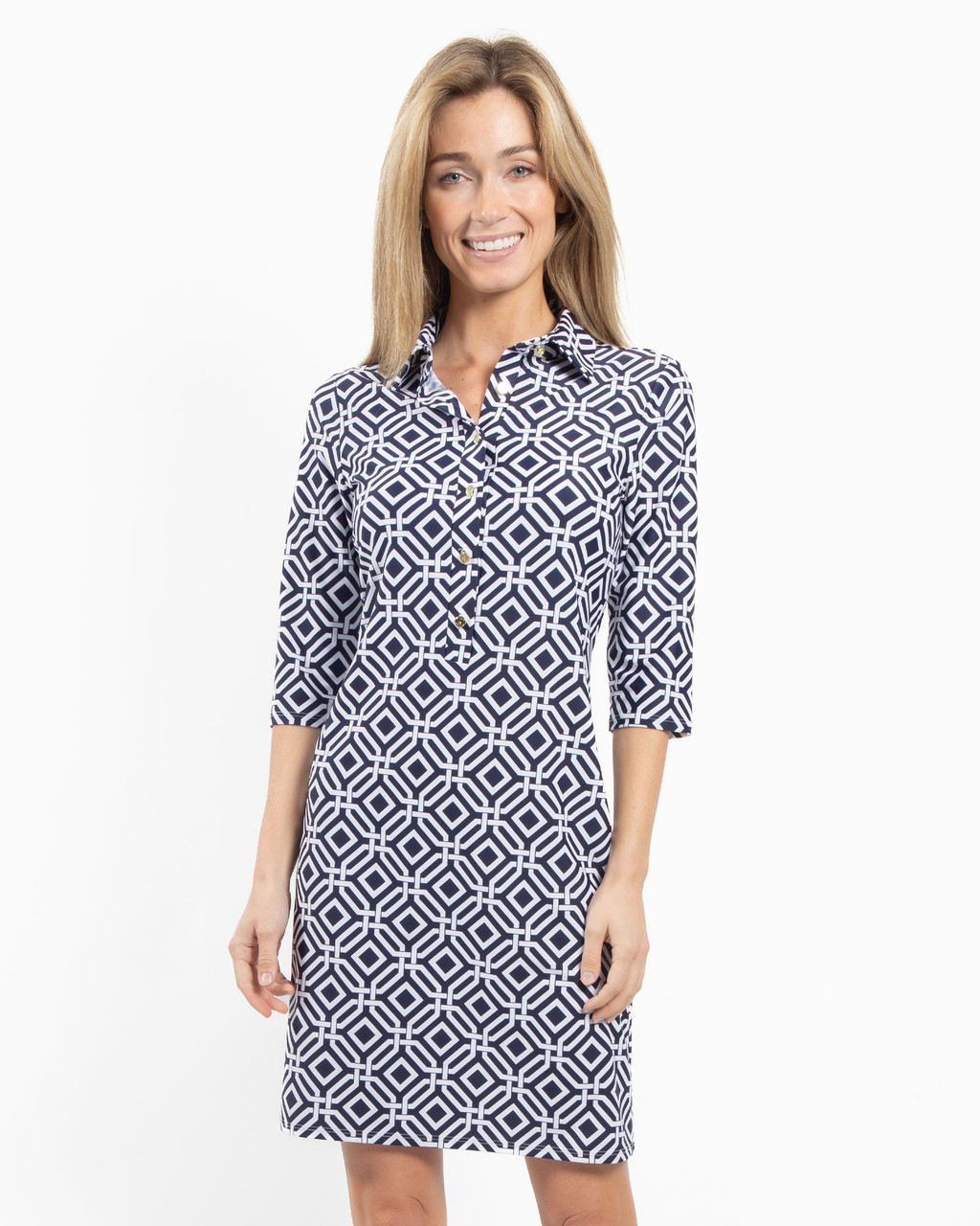 Susanna Dress - Grand Links Navy - Monkee's of Peachtree Battle