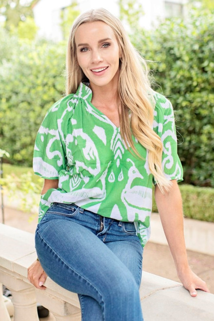 Dana Top - Green Peacock