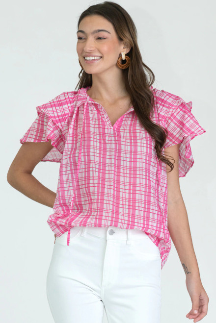 Astrid Top - Country Plaid Pink