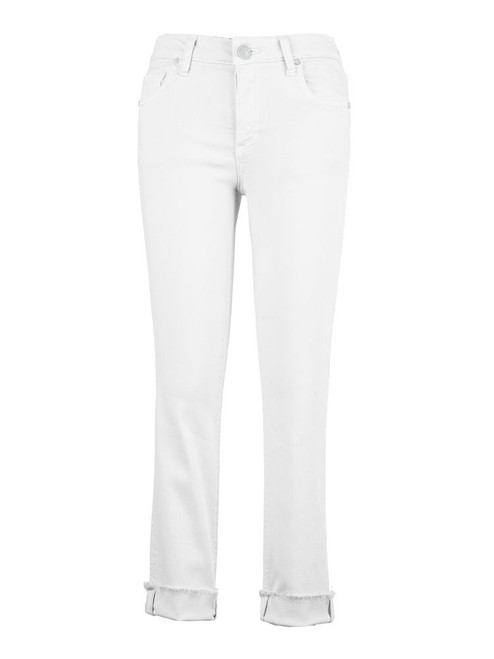 Amy Crop Straight Leg Roll Up - Optic White