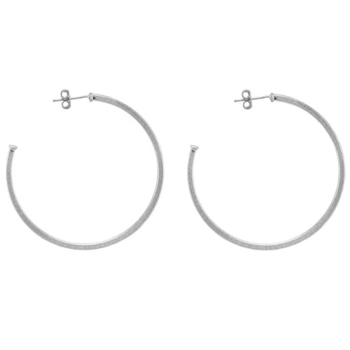 Perfect Hoop Earring - Brushed Silver