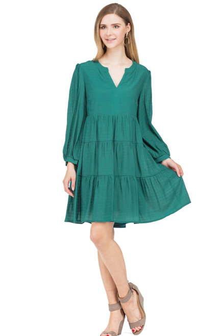 Tiered Dress - Emerald