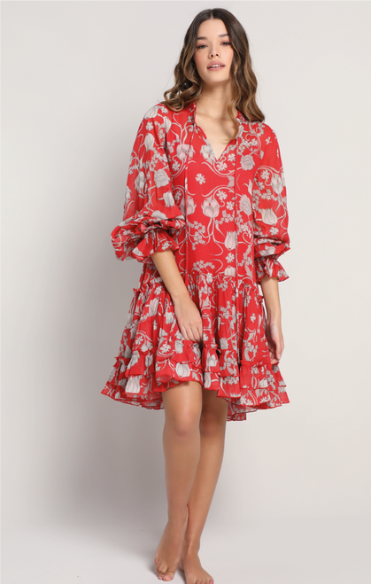 Ilona Mini Dress - Red Print 