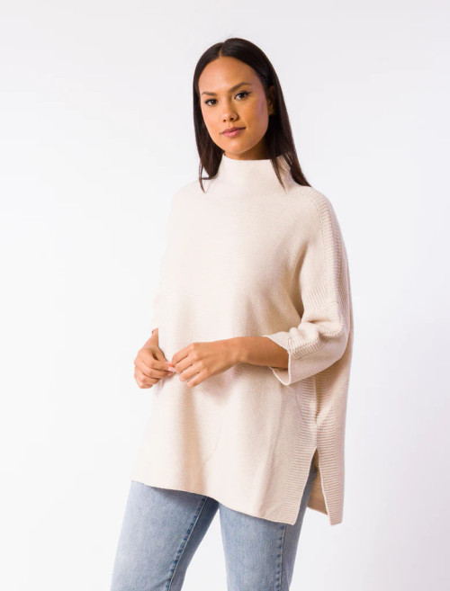 Boho Tunic Sweater - Ecru 