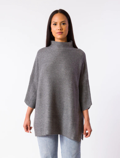 Boho Tunic Sweater  - Ash Grey 