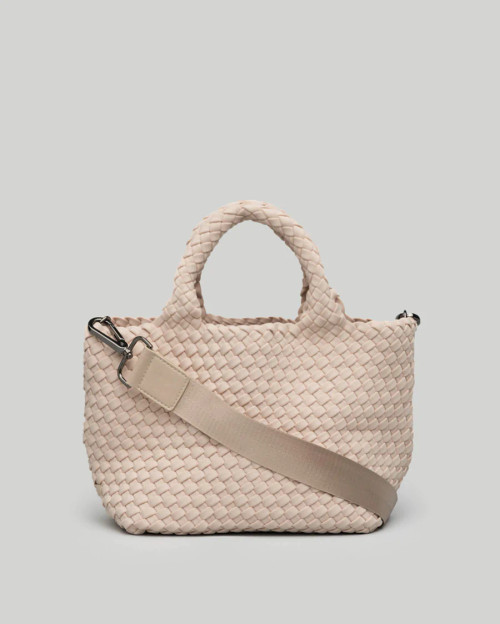 Naghedi St. Barths Mini Plaid Woven Tote Bag Haze