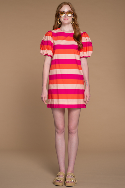 Louisa Dress - Bellini Stripe 