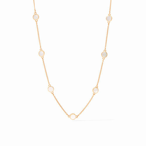 Valencia Delicate Station Necklace - Mother of Pearl 