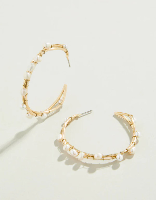 Swell Hoop Earrings - Pearl 