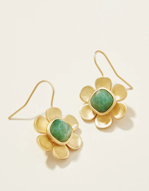 Primrose Drop Earrings - Green Aventurine 