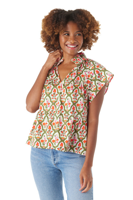 Ozai Trickster Crinkle Shirt In Peach - Shady And Katie