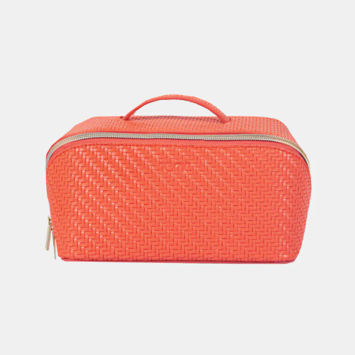 Herringbone Beauty Bag Medium - Tangerine 