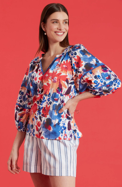 Molly Patriot Floral Top - Multi