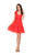 Eyelet Shoulder Bow Dress - Red