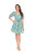 Puff Sleeve Tier Button Dress - Turquoise Floral