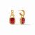 Marbella Hoop & Charm Earring - Ruby Red