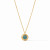 Astor Solitaire Necklace Iridescent Peacock Blue 