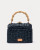 Hannah Lunchbox Wicker with Bamboo Handle - Navy
