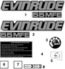 EVINRUDE-JOHNSON 352948 Decal, Fuel Selector