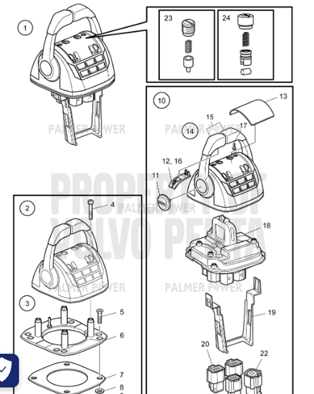 ルーフハング VOLVO PENTA 23062591 Control Lever | PalmerPower