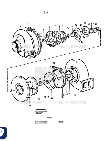 VOLVO PENTA 3802095 Turbocharger | PalmerPower