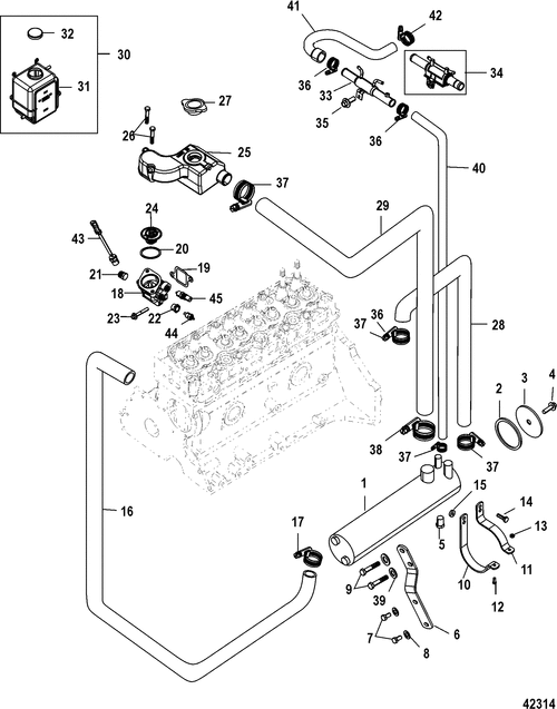 MERCURY 96763 Hose Water Pump To Heat Exchanger
