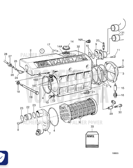 VOLVO PENTA 3830505 Heat Exchanger | PalmerPower