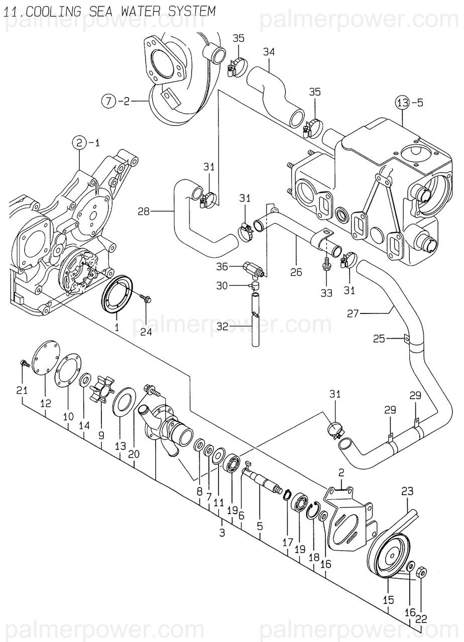 YANMAR 104407-21600 V-Pulley, Crankshaft | PalmerPower