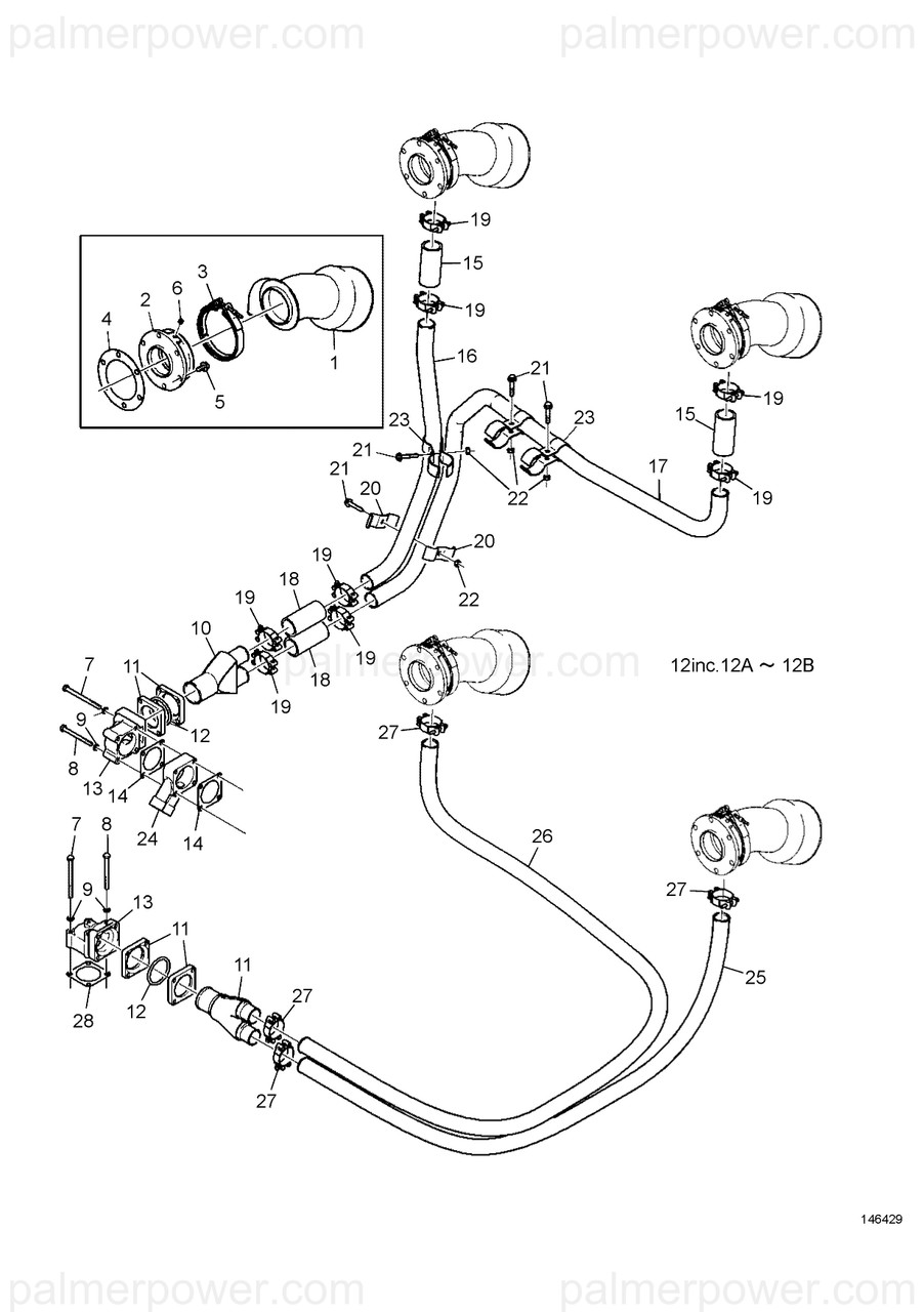 YANMAR 165001-21330 Gasket, Turbine Out | PalmerPower