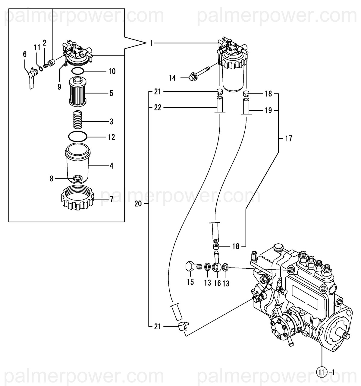 YANMAR 129100-55650 Element, Fuel Filter | PalmerPower