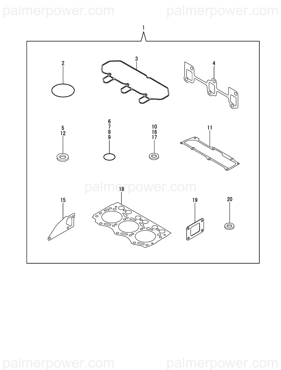 YANMAR 119717-11331 Gasket, Bonnet Cover | PalmerPower